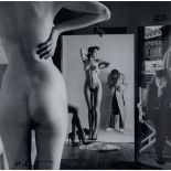 HELMUT NEWTON - Self-Portrait with Wife and Models, Paris, Vogue Hommes - Original vintage photol...
