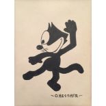 OTTO MESSMER - Felix the Cat Posing #2 - Pen and ink on paper