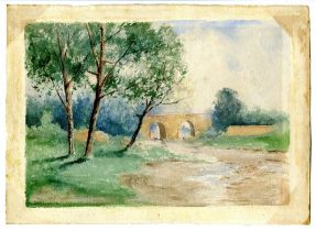 JULIAN ALDEN WEIR - Arches in the Forest - Watercolor on paper