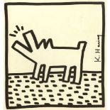 KEITH HARING - Barking Dog - Original vintage lithograph