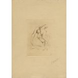 ALEXANDER ARCHIPENKO - Kneeling - Original drypoint