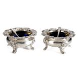 A PAIR OF VICTORIAN SILVER SALTS, JOHN WILMIN FIGG, LONDON, 1852