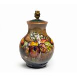 A WILLIAM MOORCROFT 'ANEMONE' PATTERN TABLE LAMP BASE