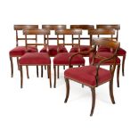 A SET OF EIGHT REGENCY MAHOGANY DINING CHAIRS