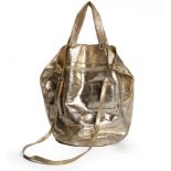 A VINTAGE GIANNI CHARINI METALIC BUCKET BAG