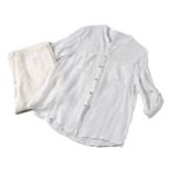 A PAIR OF COTTON DES ILES PANTS AND BLOUSE