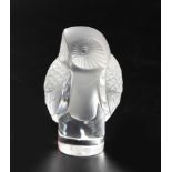 A LALIQUEÂ  OWL 'CHOETTE' FROSTED GLASS PAPERWEIGHT