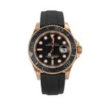 AN 18CT GOLD 'EVEROSE' WRISTWATCH, ROLEX OYSTER PERPETUAL DATE YACHT-MASTER 40