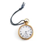 AN 18CT GOLD OPEN-FACED POCKET WATCH