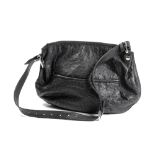 AN OSTRICH LEATHER HANDBAG