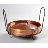 A CAPE COPPER TART PAN AND COVER