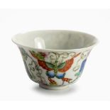 A CHINESE FAMILLE ROSE 'BUTTERFLY AND MELON' BOWL, REPUBLIC PERIOD, 1912 - 1949