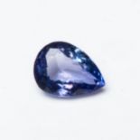 A CERTIFIED UNMOUNTED PEAR-CUT TANZANITE, 2.583 CARATS