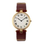 A LADY'S 18CT GOLD WRISTWATCH, CARTIER RONDE LOUIS CARTIER