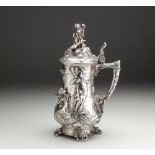 A LARGE SILVER-PLATED WMF TANKARD, EARLY 20TH CENTURY