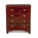 A GEORGE III MAHOGANY SECRETAIRE CHEST-OF-DRAWERS