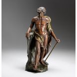 LE TRAVAIL': A FRENCH SPELTER SCULPTURE OF A BLACKSMITH, EARLY 20TH CENTURY