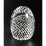 A CLEAR GLASS DOMED BULLICANTE PAPERWEIGHT