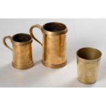 TWO BRASS MUGS