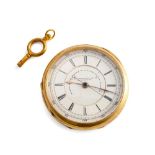 AN 18CT GOLD OPEN-FACED POCKET WATCH, HARGREAVES AND CO, LIVERPOOL