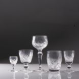 A PART SUITE OF STUART 'LUDLOW' PATTERN CRYSTAL GLASSWARE Comprising: 9 cordial, 8 cocktail, 8