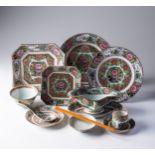 A CHINESE "ROSE MEDALLION CANTON" PART DINNER SERVICE, 20th CENTURY Vividly enamelled with