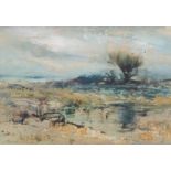 Christopher Tugwell (South Africa 1938 - 2021): STORMY LANDSCAPE signed oil on board 35 by 50cm