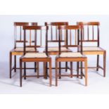 A SET OF FIVE STINKWOOD AND YELLOWWOOD DINING CHAIRS, 19TH/20TH CENTURY The plain carved top rail