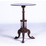 A VICTORIAN MAHOGANY OCCASIONAL TABLE, LATE 19TH CENTURY The circular top with cross-banded edge