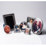 A COLLECTION OF PICTURE FRAMES  Various shapes and sizes , silver 20th century  (8)