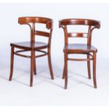 A PAIR OF 'MICHAEL THORET' CAFE CHAIRS, 20TH CENTURY With curved backs, solid seats and tapering