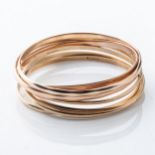 A COLLECTION OF GOLD BANGLES 3mm and 2mm flat design, 9ct yellow gold, circa 1980