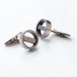 A PAIR OF GEORG JENSEN CUFFLINKS Circular design with center piece