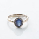 A TANZANITE RING BY BROWNS Claw-set to the center with an oval tanzanite weighing approximately 1,30