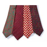 A GROUP OF THREE YVES SAINT LAURENT TIES And a Ermenegildo Zegna tie *NOTE: This lot is located at