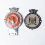 A PAIR OF CAR BADGES - UNION OF SOUTH AFRICA JR GAUNT Birmingham 20th century, 12cm in height