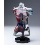 DINO ROSIN (ITALIAN ): 'APHRODITE' TORSO CHALCEDONY ART GLASS SCULPTURE Decorated with swirling