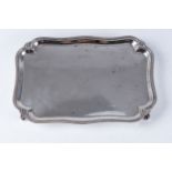 SILVER PRESENTATION TRAY  Munsey & Co, Sheffield 1928, rectangular with incurved corners, gadroon