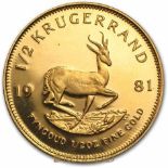 A HALF OUNCE KRUGERRAND 1981