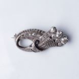 A DIAMOND BROOCH Pavé- and claw-set with approximately 2,02 carats of round brilliant-cut diamonds,