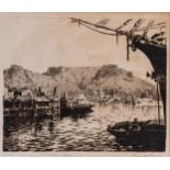 Tinus de Jongh (South African 1885 - 1942): TABLE MOUNTAIN DOCKS CAPE signed and inscribed with