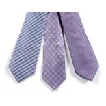 A GROUP OF THREE GIORGIO ARMANI GENTLEMAN'S TIES And a Lanvin tie *NOTE: This lot is located at