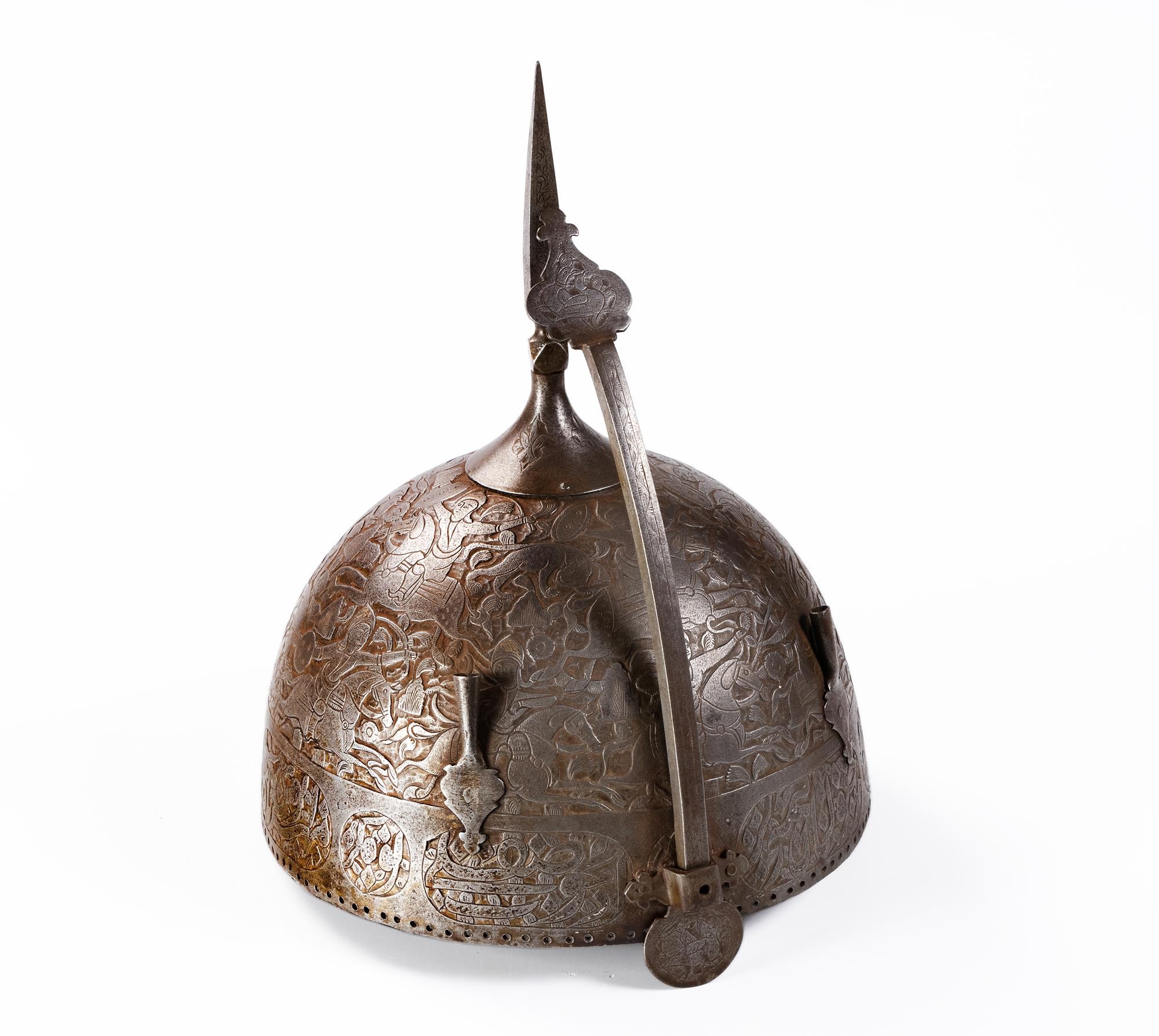 A INDO-PERSIAN HELMET, "KHULA KHUD", 19TH CENTURY