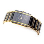 A LADIES' GILT-METAL AND CERAMIC WRISTWATCH, RADO DIASTAR