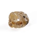 A CHINESE AGATE "FRUIT CLUSTER" CARVING, QING DYNASTY, LATE 19TH CENTURY