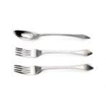 TWO CAPE SILVER DESSERT FORKS AND ONE CAPE SILVER TEASPOON, JAN LOTTER