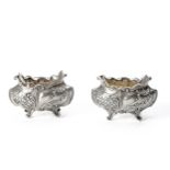 A PAIR OF FRENCH SILVER SALTS, 19TH CENTURY