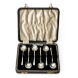 A CASED SET OF SIX GEORGE VI SILVER TEASPOONS, ANGORA SILVER PLATE CO, SHEFFIELD, 1941