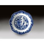 A CHINESE BLUE AND WHITE 'PHOENIX AND PEONY' SOUP PLATE, QING DYNASTY, QIANLONG, 1736 - 1795