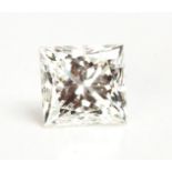 AN UNMOUNTED CERTIFIED PRINCESS-CUT DIAMOND